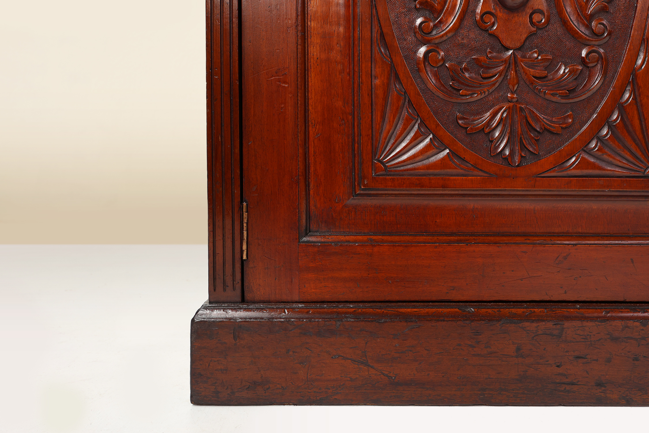 Art Nouveau Display Cabinet or Bookcase in oak with carvings and glass doorsthumbnail